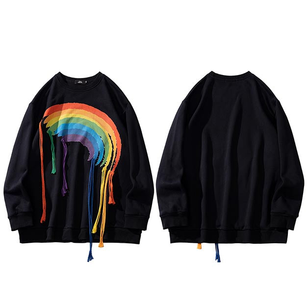 Men's And Women's Rainbow Print Long Sleeve Women DealSniper.net