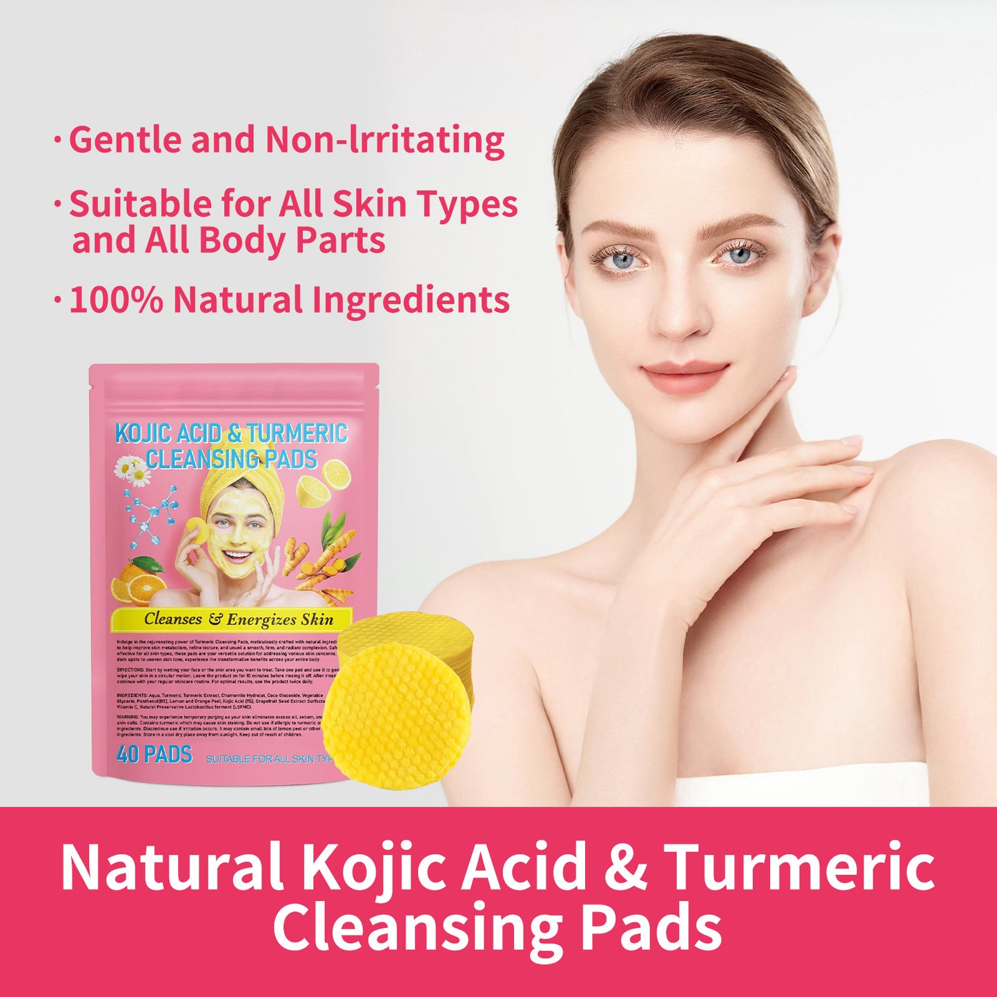 Turmeric Cleansing Pad Compressed Turmeric Kojic Acid Beauty DealSniper.net