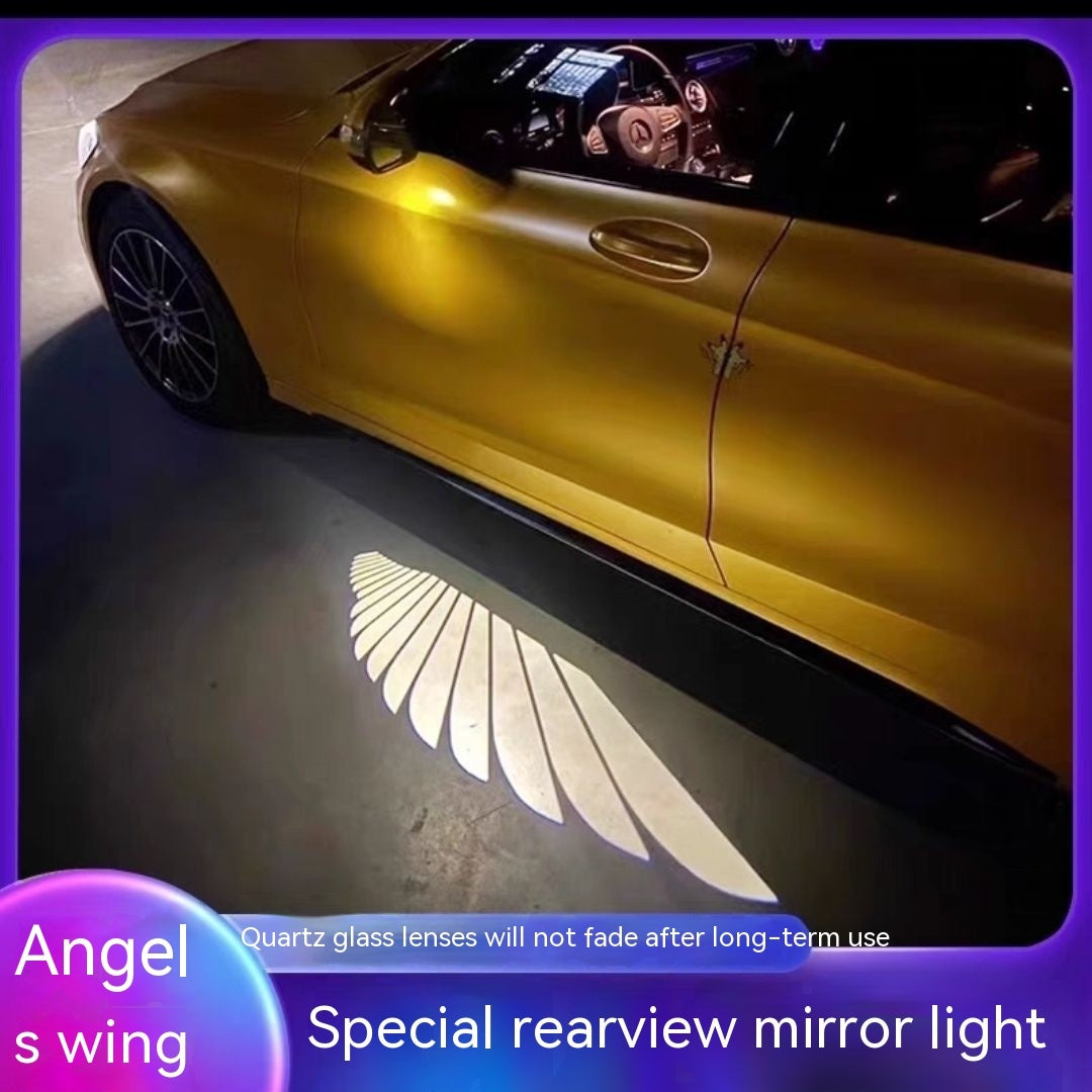 Car Rearview Mirror Courtesy Lamp Angel Wings Vehicle DealSniper.net