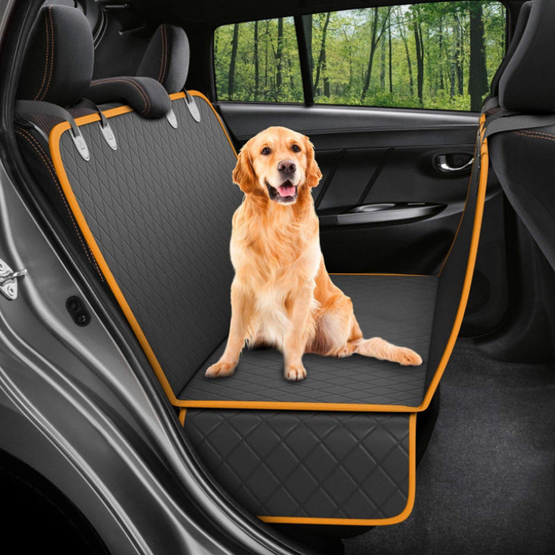 Dog Car Seat Cover View Mesh Pet Carrier Hammock Pets DealSniper.net Orange