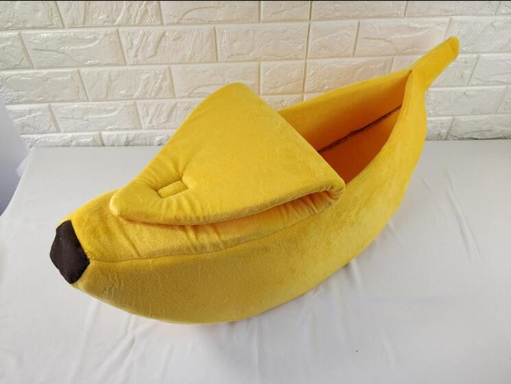 Pet House Dog Bed Banana Shape Dog House Cute Pet Pets DealSniper.net Yellow L