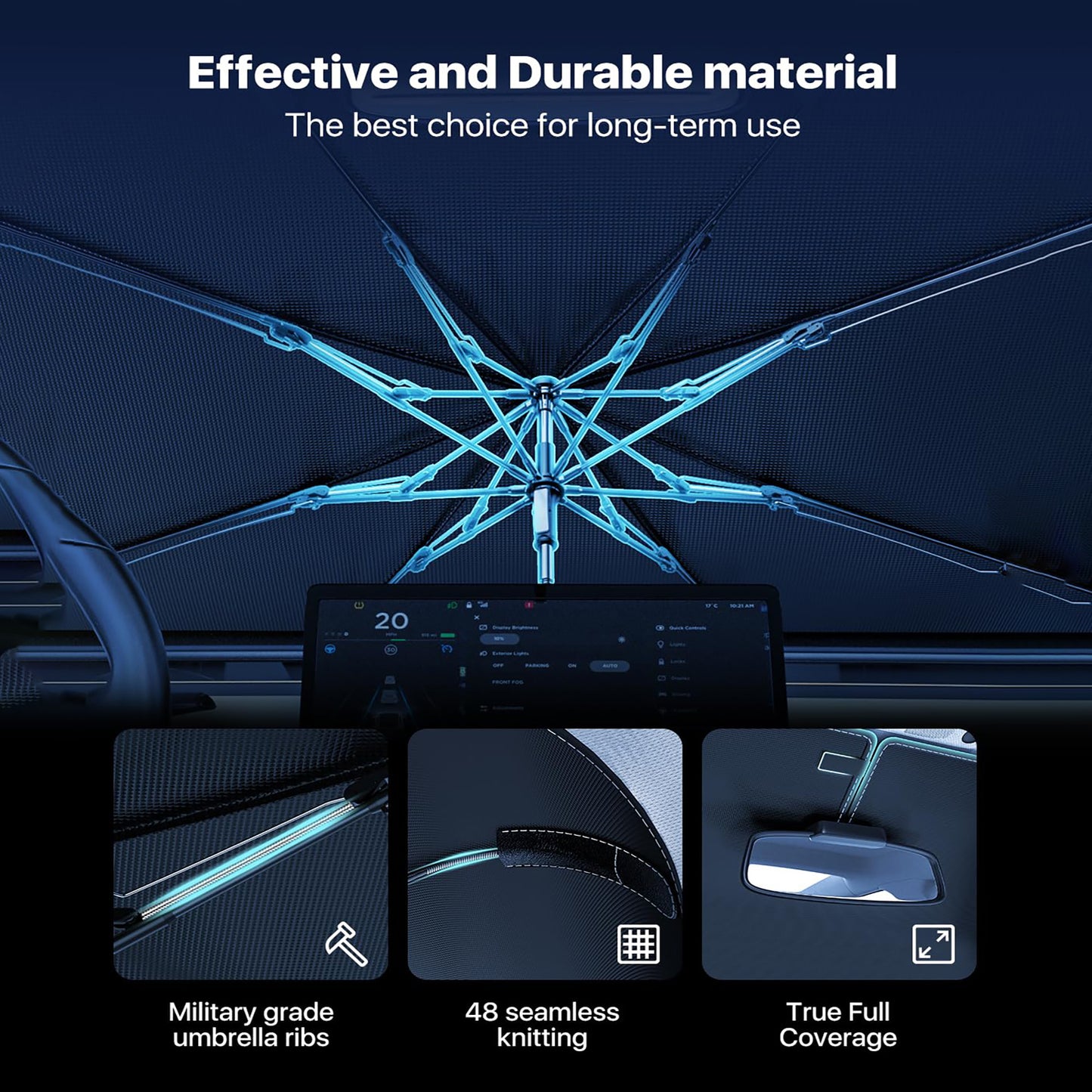 Windshield Sun Shade Umbrella For Car Spring Structure Edge Vehicle DealSniper.net
