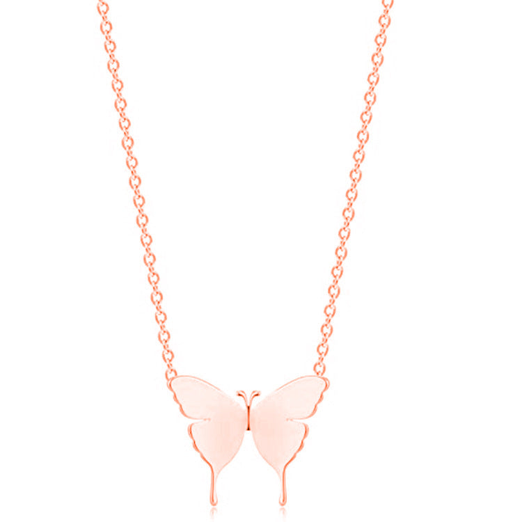 Geometric Butterfly Pendant Butterfly Necklace Simple Jewelry DealSniper.net Rose Gold A