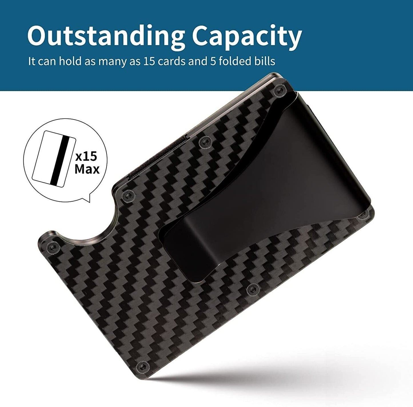 Carbon Fiber Blocking Slim Money Clip RFID Card Gift Holidays DealSniper.net