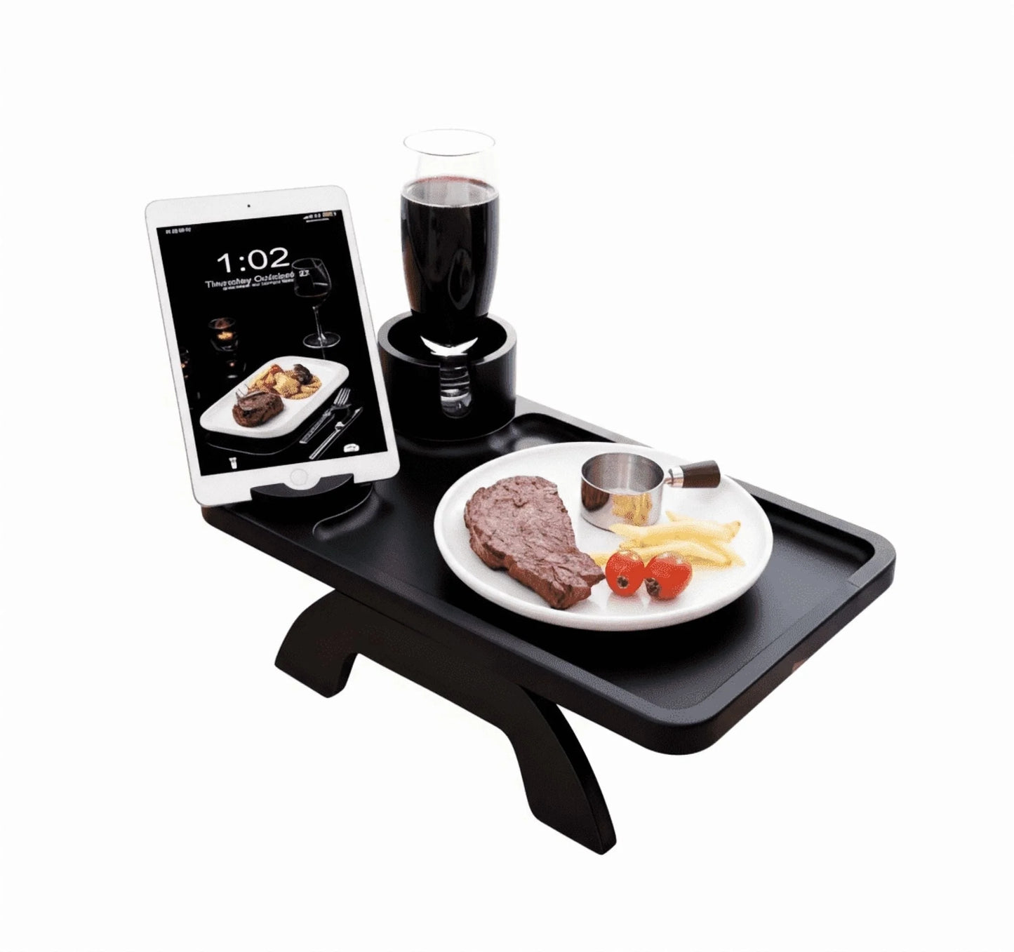 Sofa Armrest Tray And Three-in-one Clip-on Desktop TV Tray Kitchen Gym From House Black