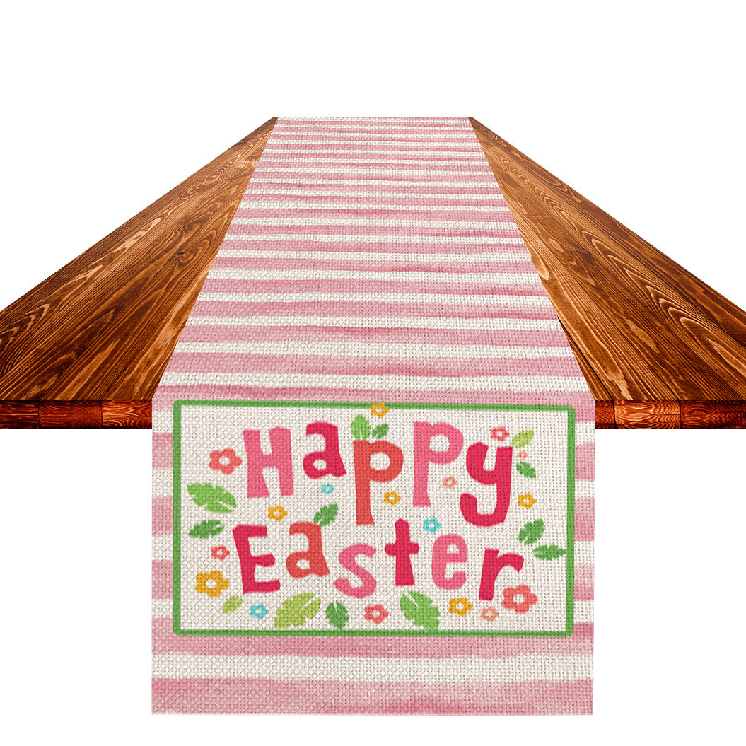 Easter Table Flag Linen Strong Durable Tablecloth Oil And Stain Proof Women DealSniper.net Suit No.5 183x33cm
