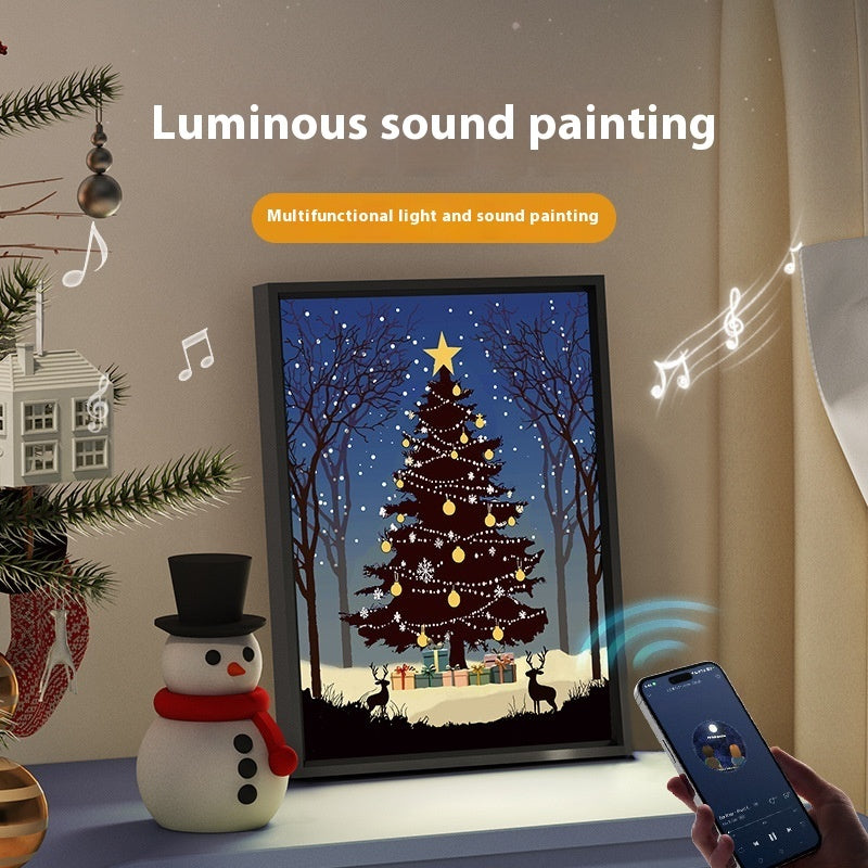 New Luminous Speaker Christmas Tree Painting Bluetooth Speaker Holidays DealSniper.net