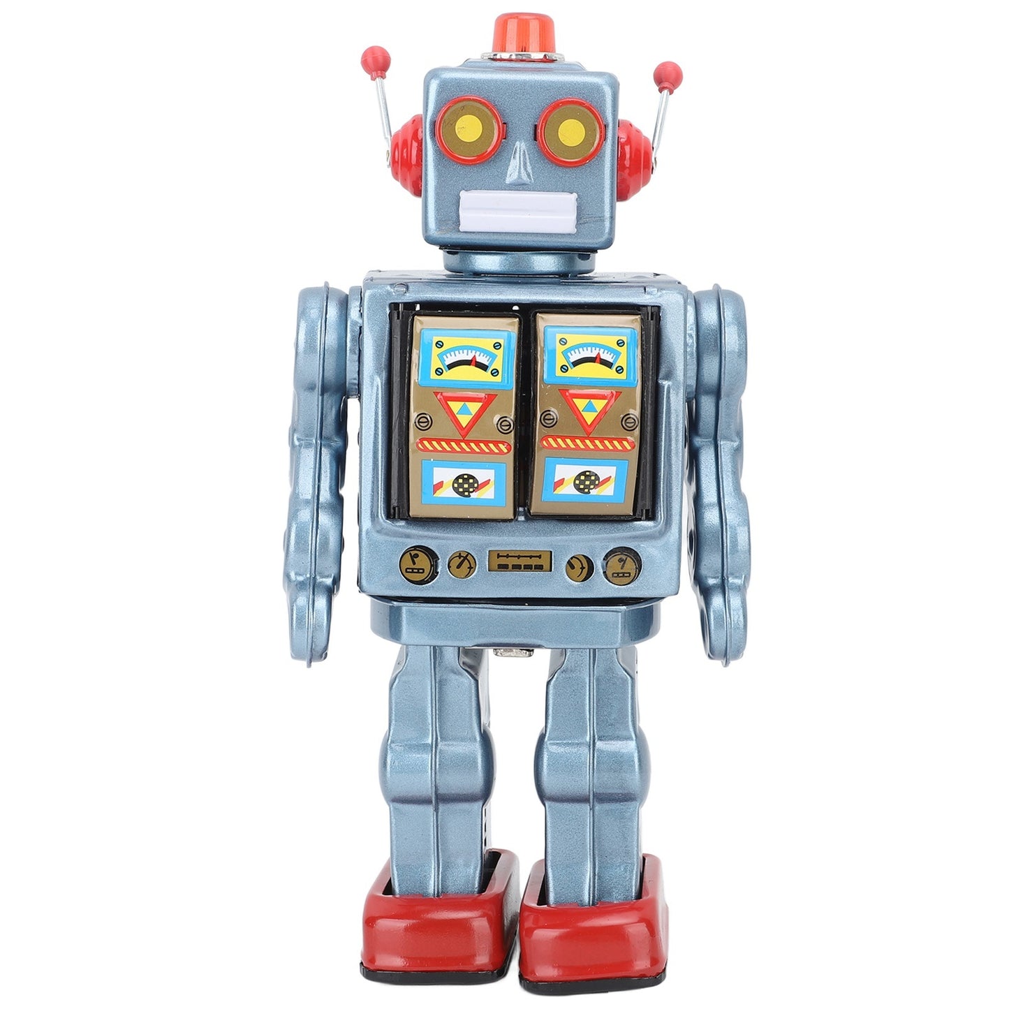 Metal Tin Robot Toy Retro Electric Rotating Figures Model Kids DealSniper.net blue