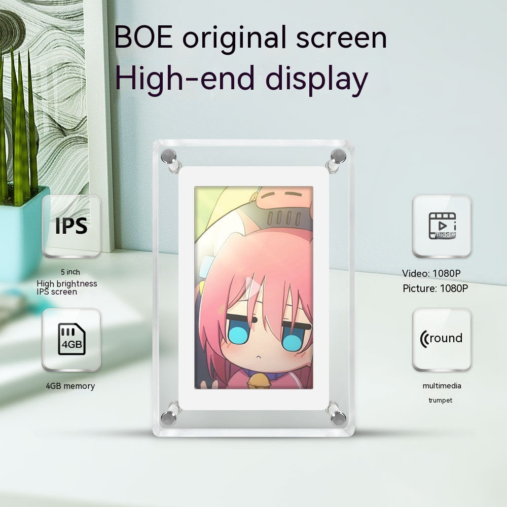 5-inch Transparent Fashion Digital Electronic Photo Album Home Decor Gym From House