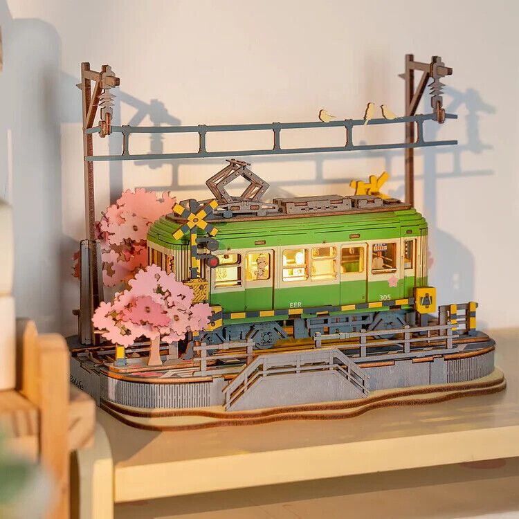 Tram Car 3D Wooden Puzzle Model Toys Teens Gift Kids DealSniper.net