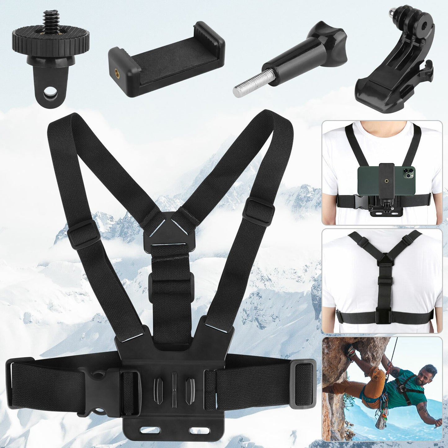 Chest Strap Mount Accessories Adjustable Phone Holder For GoPro Hero 9 8 Electronics DealSniper.net