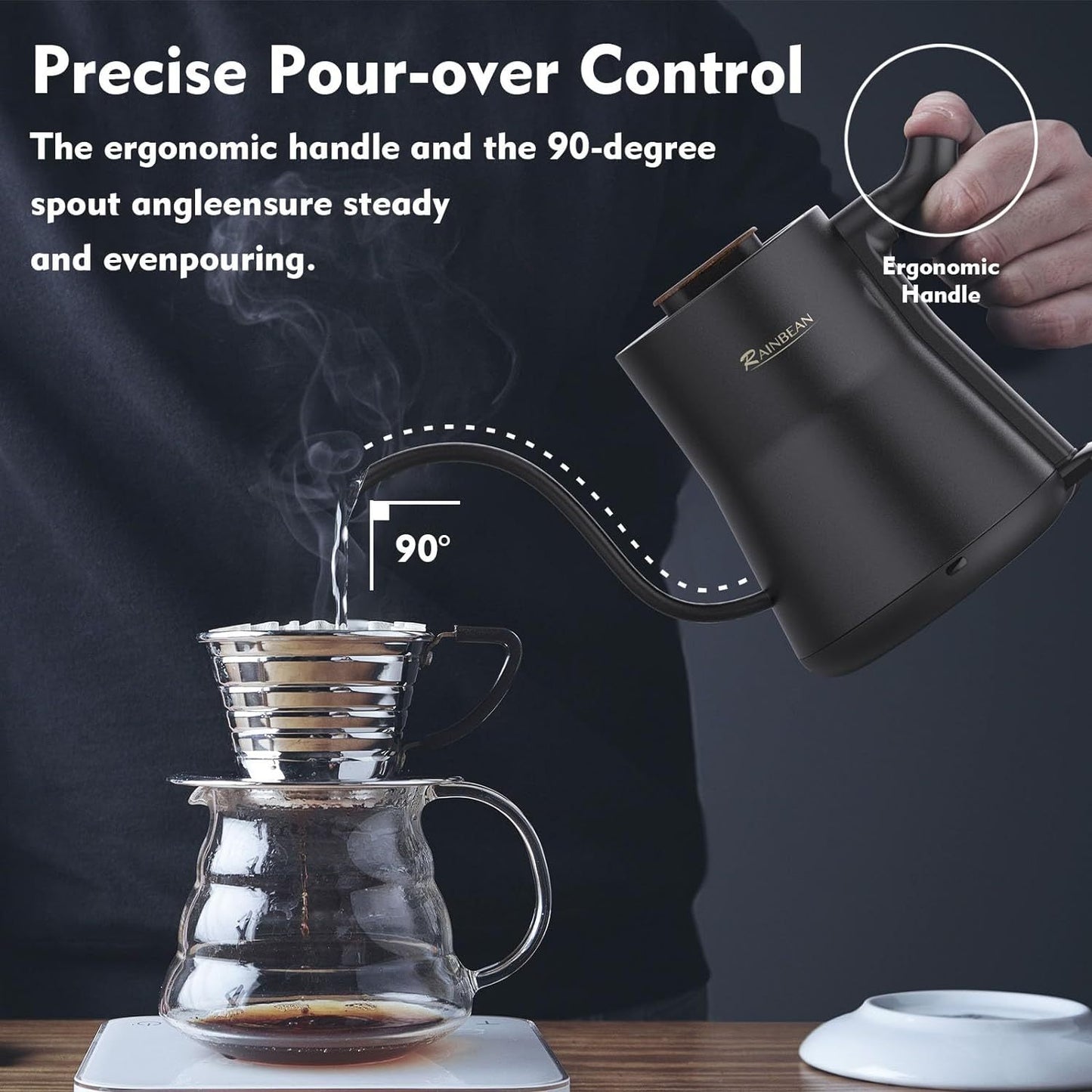 Gooseneck Electric Kettle, Pour Over Coffee Kettle Hot Water Kitchen DealSniper.net