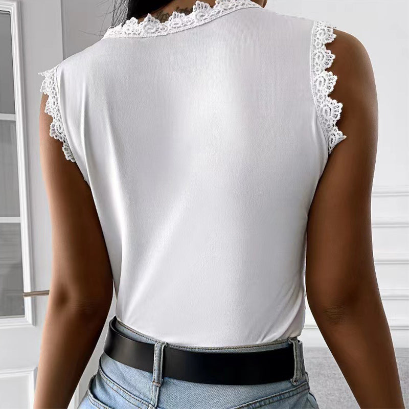 Flowers Lace Vest Women Summer Tops S-5XL Women DealSniper.net