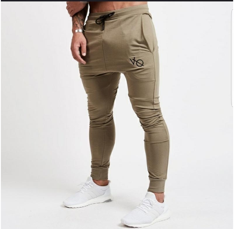 Spring and autumn men's fashion casual slim sports pants men's printed trousers Men DealSniper.net L Khaki