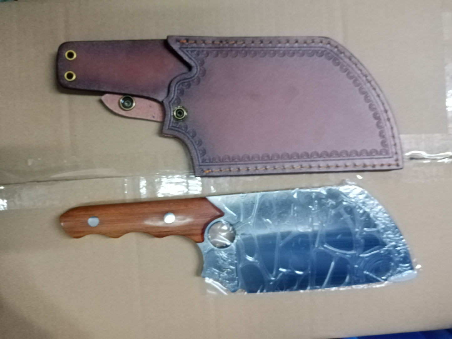 Forged Large Thick Ring Small Kitchen Knife Butcher Knife Slicing Knife Kitchen dealsniper-net Knife and scabbard