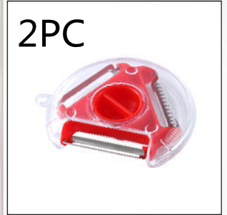 Three-in-one Peeling Planer Artifact Kitchen Melon Planer Kitchen DealSniper.net Red 2PCS