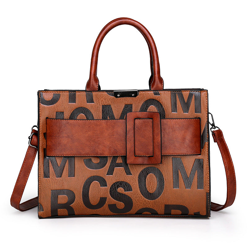 Messenger bag large capacity handbag women fashion popular bag Women DealSniper.net Brown