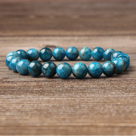 Natural Blue Apatite Bracelets Are Suitable For Men And Women To Wear Elastic Beaded Jewelry Jewelry DealSniper.net