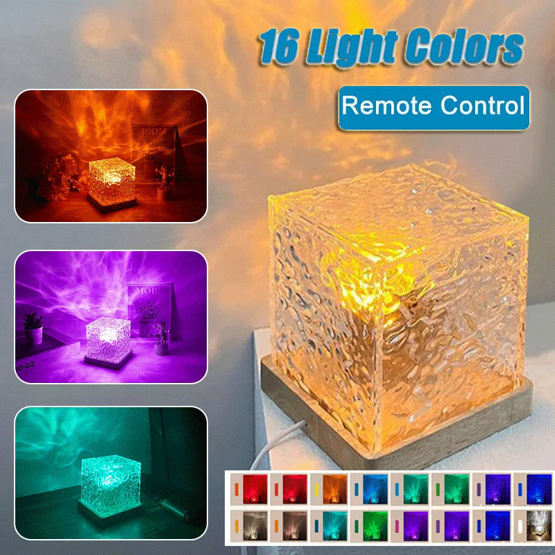 16 Colors LED Water Ripple Ambient Night Light Table Lamp Home Decor DealSniper.net