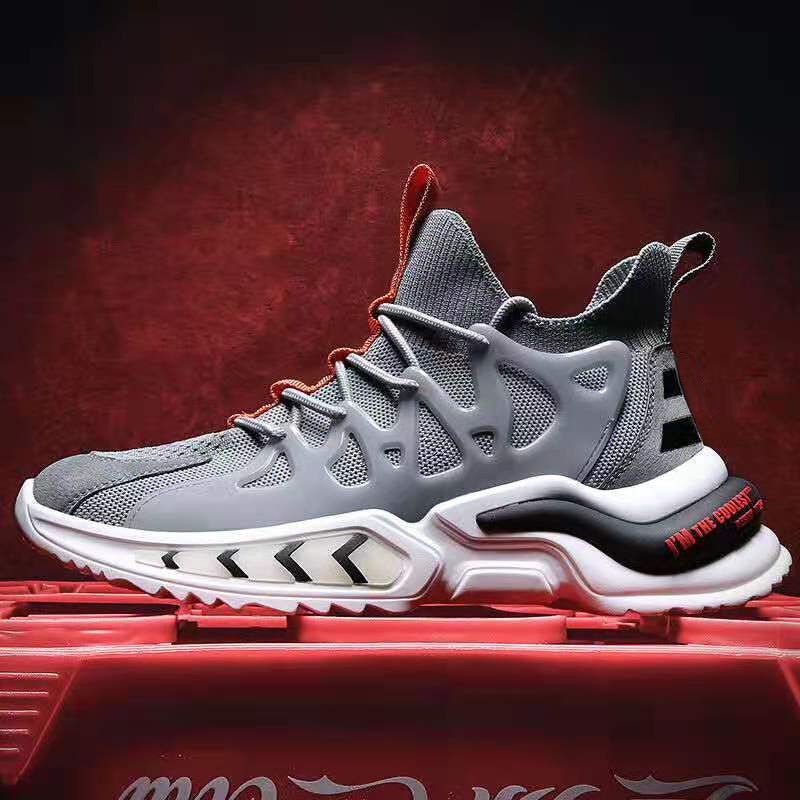 Fashion Black Sneakers Men's Non Slip Gym Running Sports Shoes Men DealSniper.net Gray Size39