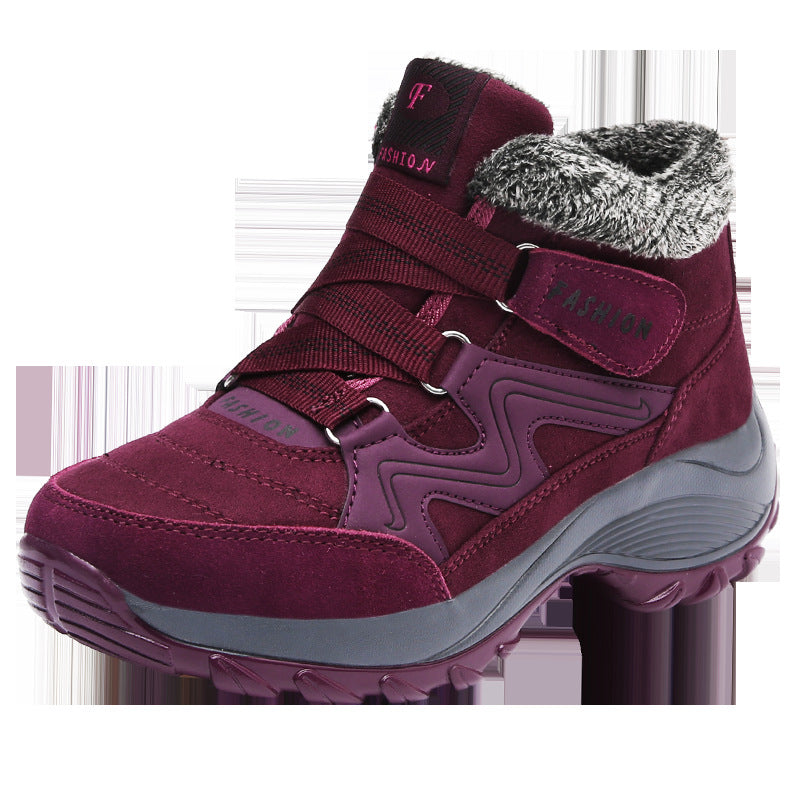 Hiking Shoes For Women Real Leather Non-Slip Outdoor Hiking Boots Women DealSniper.net Red 35