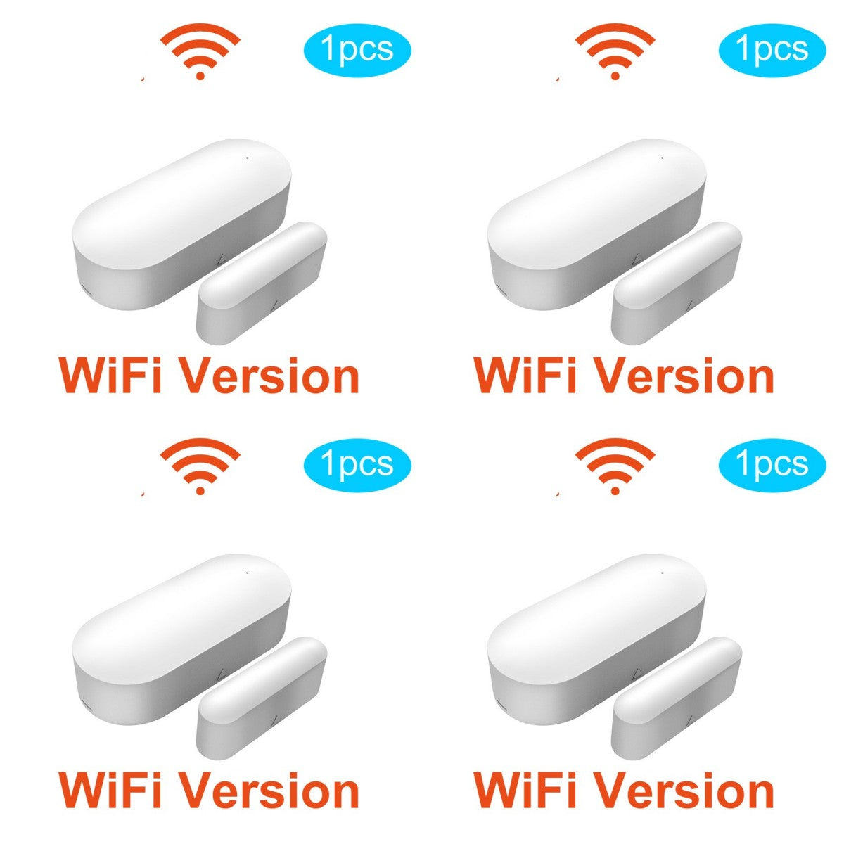Tuya Wifi Smart Door Magnetic Anti-theft Alarm App Push Deals dealsniper-net White 4PCS