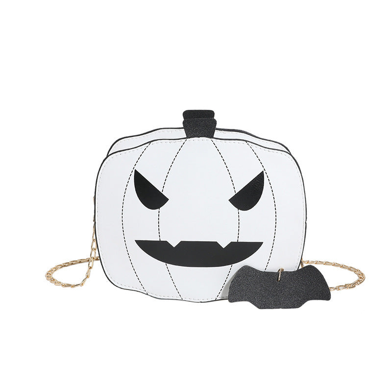 Halloween Cartoon Pumpkin Shoulder Bag Women DealSniper.net White