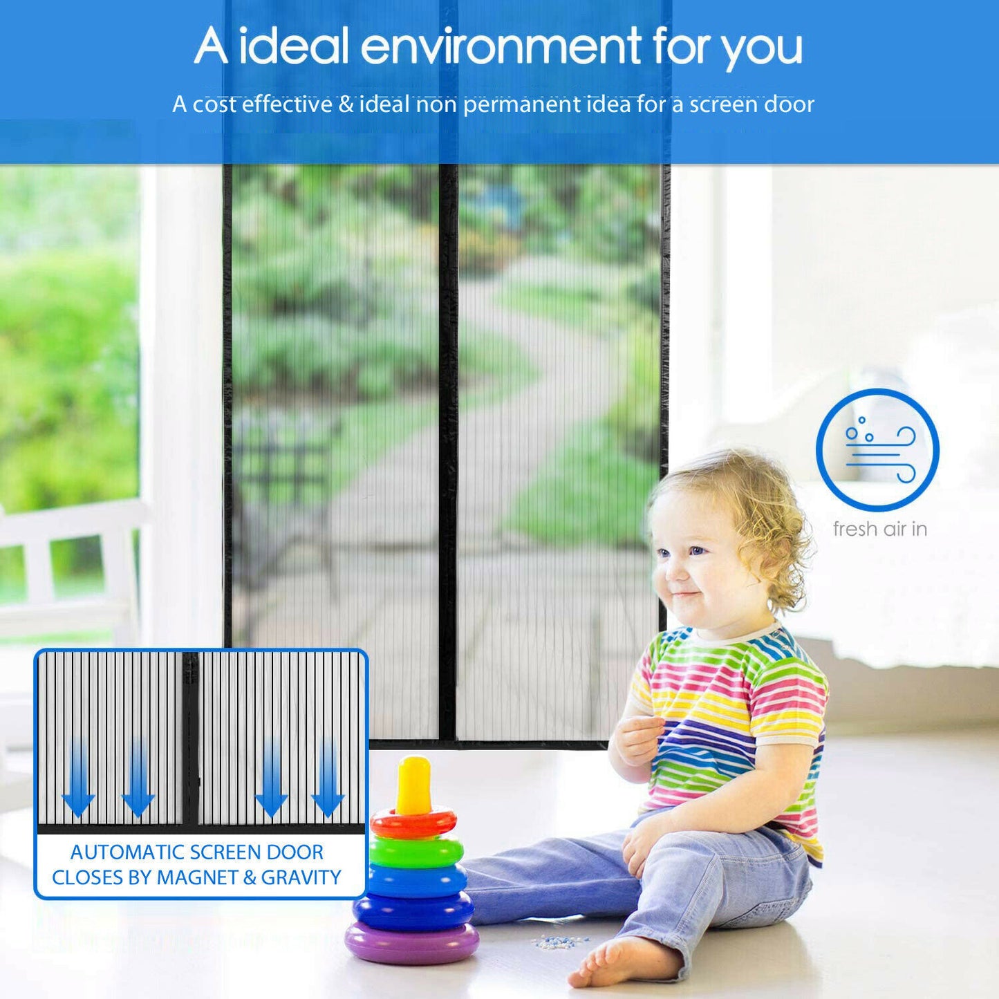Magnetic Screen Door Retractable Mesh Net Pet Patio House DealSniper.net