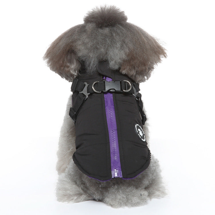 Chest Strap Jacket Cotton-padded Coat Pets DealSniper.net