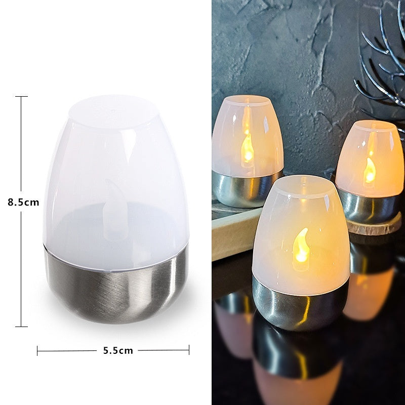 Solar Candle Lamp Decorative Atmosphere Garden Lamp Garden DealSniper.net White