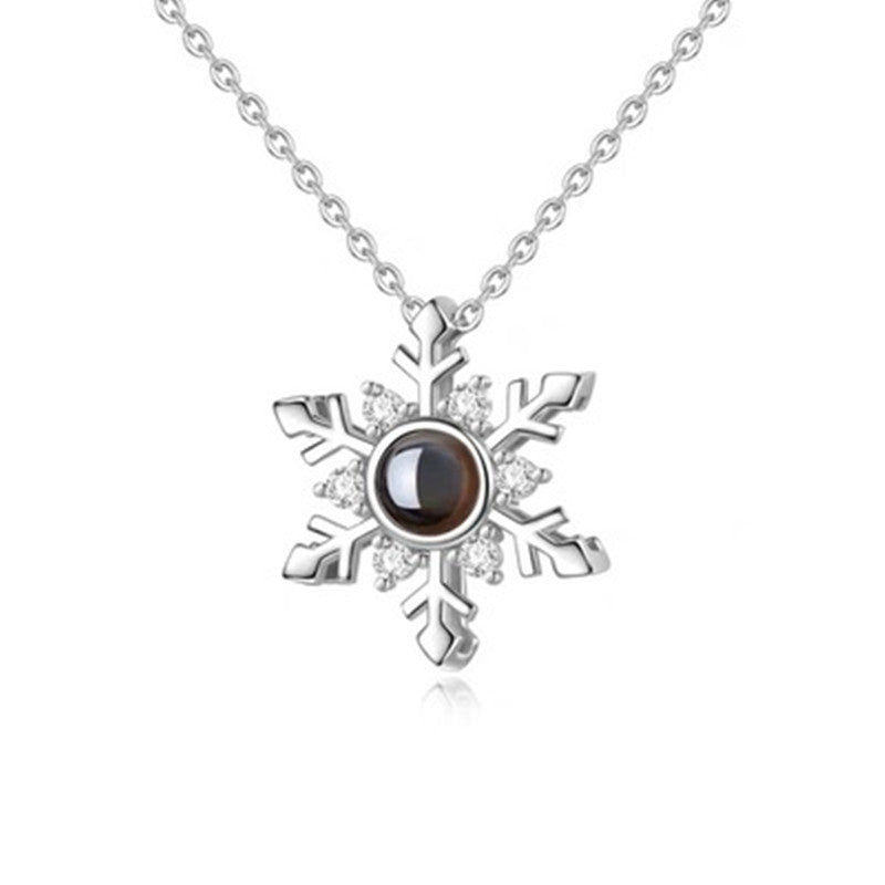 New Snow Projection Necklace For Women Women Gym From House Silver 925sliver 45cm