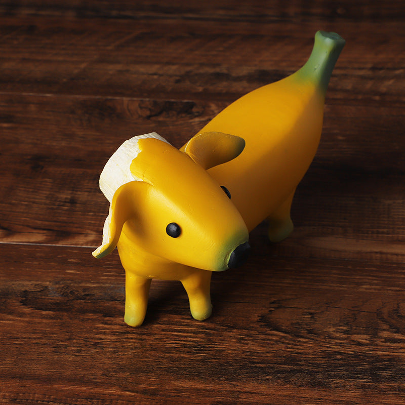 Creative Resin Banana Puppy Porch Decoration Crafts Home Decor DealSniper.net