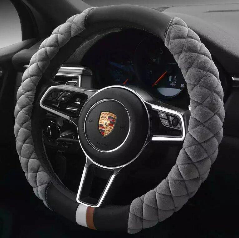Universal Car Steering Wheel Cover Winter Decoration Cute Vehicle dealsniper-net Prestige Grey