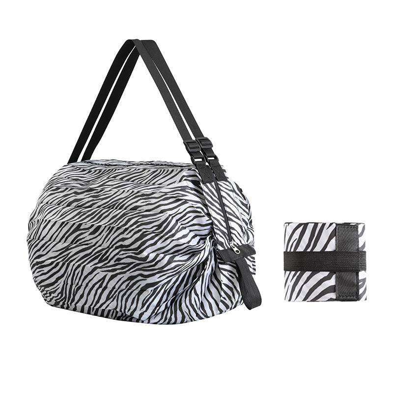 Large Capacity Shopping Bags Portable Foldable Women DealSniper.net Zebra pattern