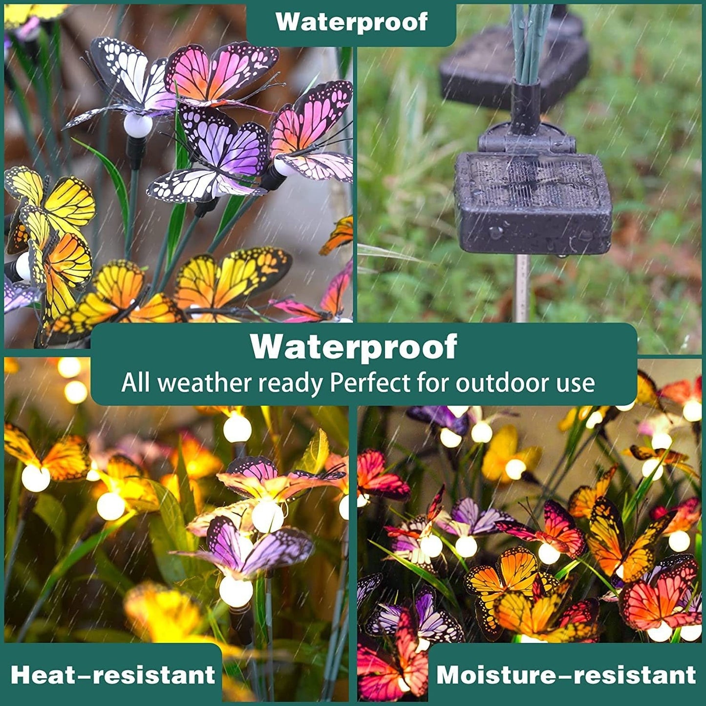 Solar Outdoor Garden Lawn Waterproof Atmosphere Butterfly Ground Lamp Garden DealSniper.net