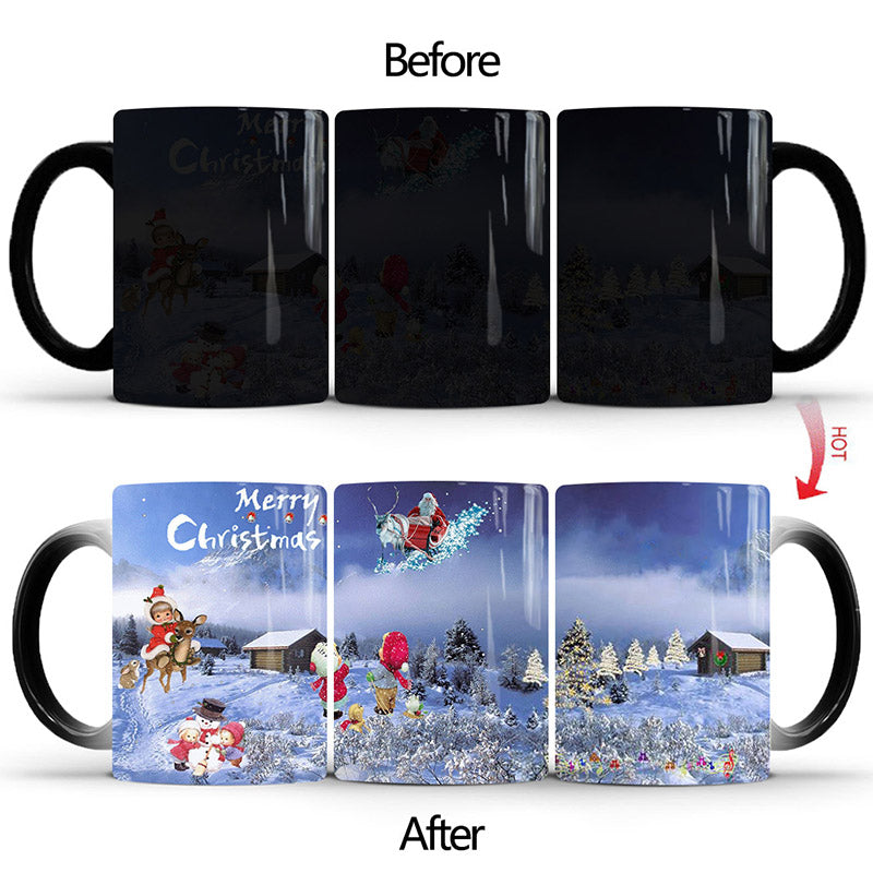 Merry Christmas Magic Mug Temperature Color Changing Mugs Gifts Holidays dealsniper-net Christmas