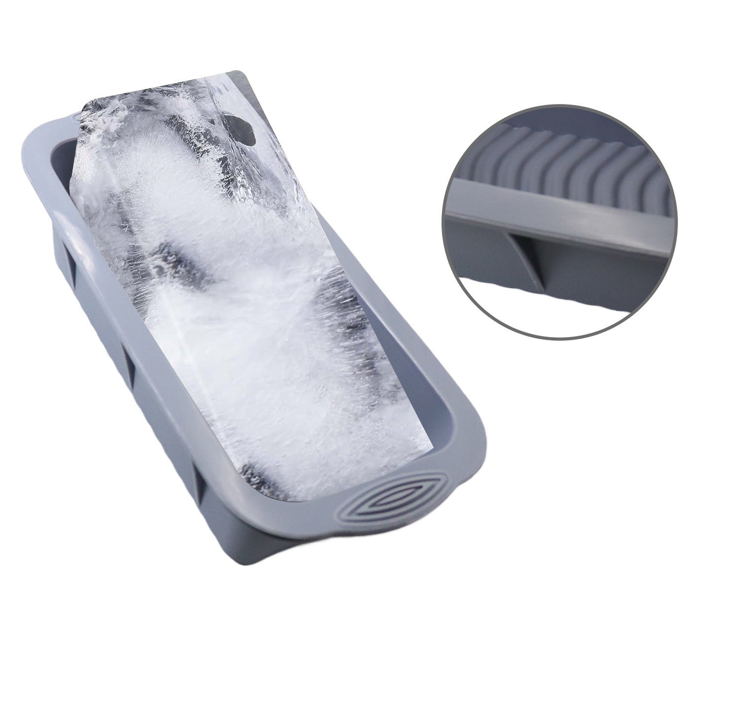 Reusable Silicone Large Ice Tray Extra Large Ice Tray Kitchen DealSniper.net Gray 2 Pack