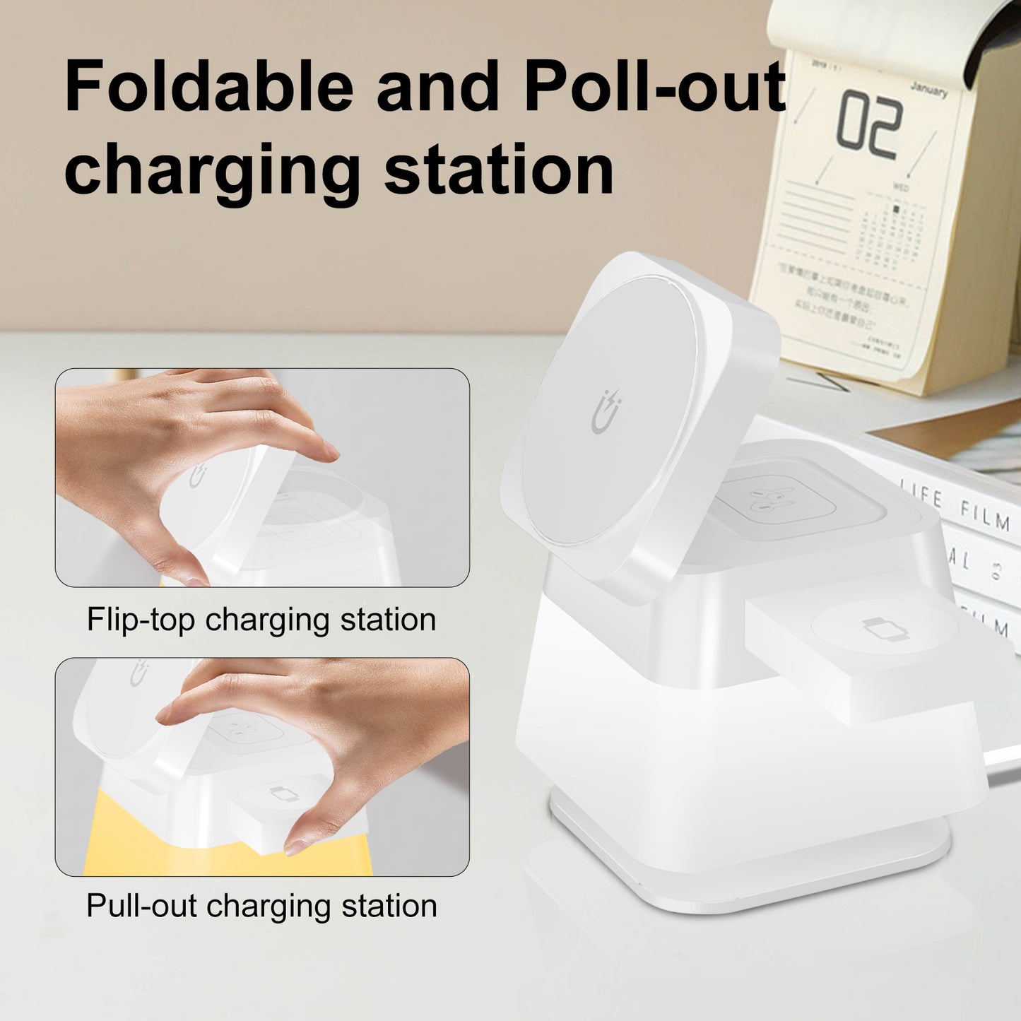 4 In 1 Rotatable Colorful Lighting Wireless Charger Stand Electronics DealSniper.net