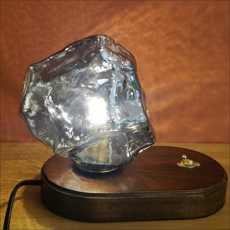 Ice Table Lamp Bedside Decoration Small Night Light Home Decor Gym From House Ashtray lampshade Warm light 220V US