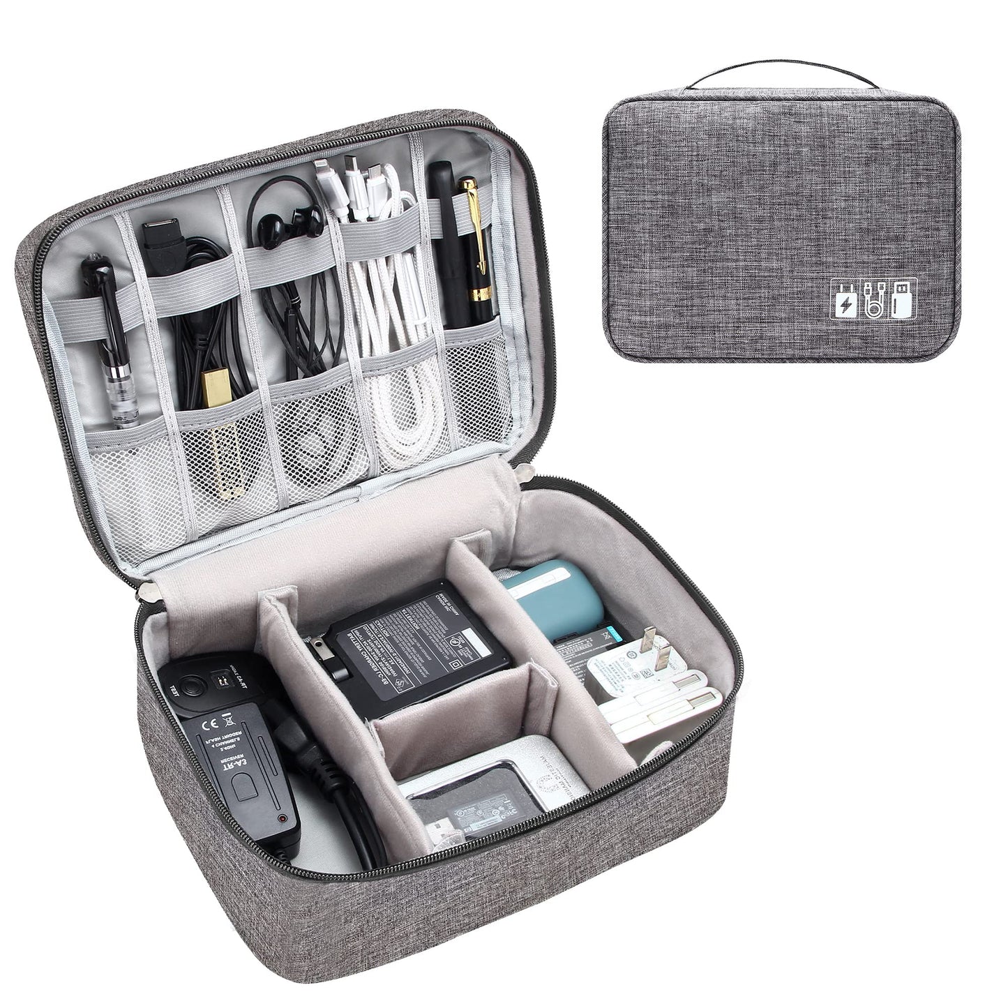 Electronics Organizer Travel Cable Organizer Bag Portable Electronic Accessories Electronics DealSniper.net Gray