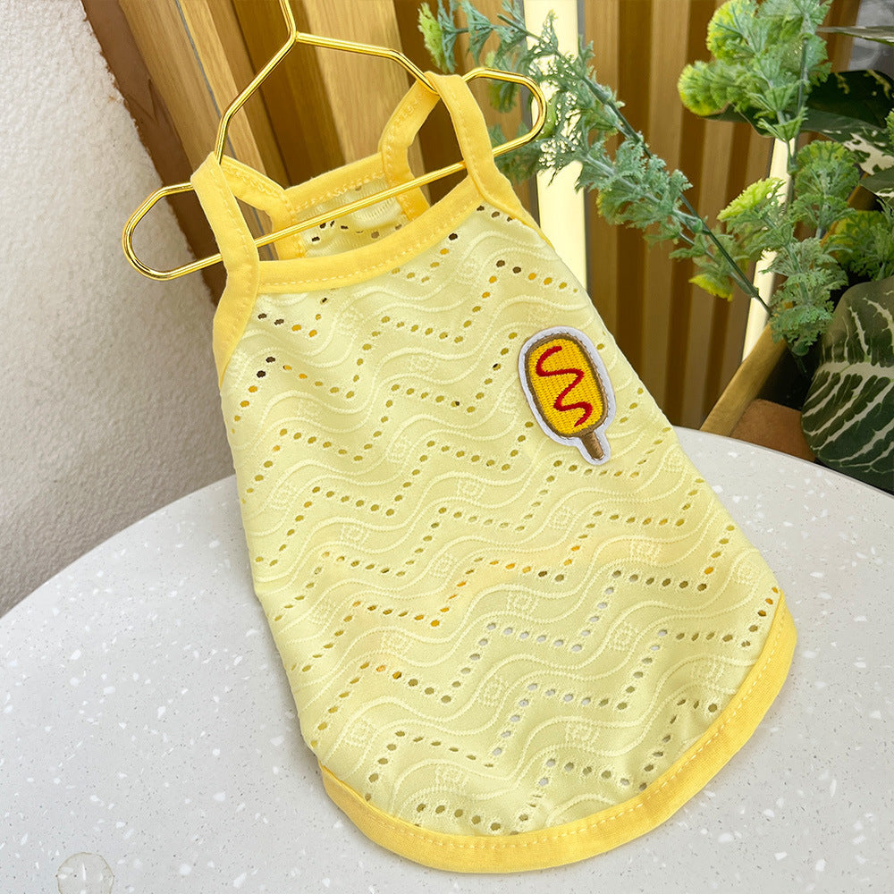 Dog Clothes Simple Camisole Thin Breathable Pet Clothes Pets dealsniper-net 389 Yellow L