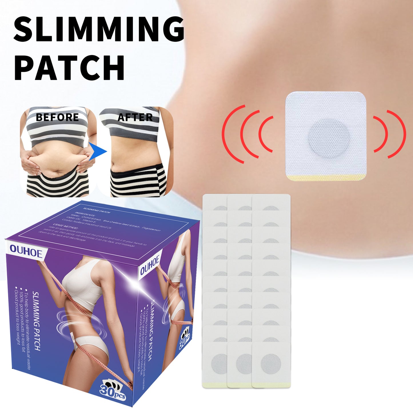 OUHOE Herbal Slimming Belly Button Patch Body Firming Beauty DealSniper.net
