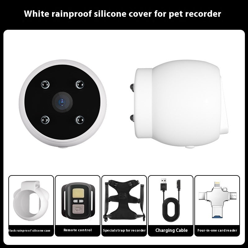 Pets Recorder Pet Tracker Collar Dogs And Cats Viewing Angle Pets DealSniper.net White With Card Reader L