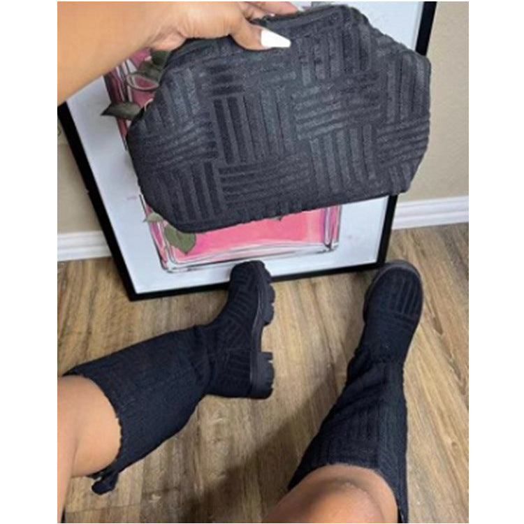 Mid Calf Boots Fashion Platform Western Boots Women Women DealSniper.net