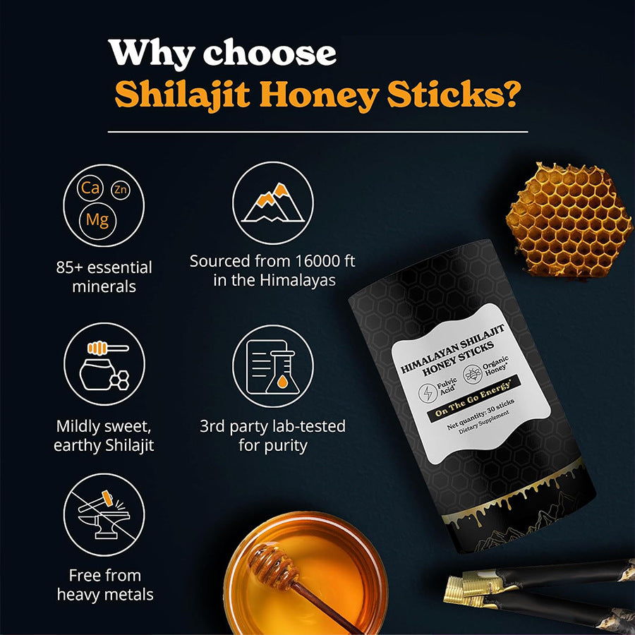 30 STICKS Xilaizhi Honey Stick Shilajit Honey Sticks Beauty Gym From House