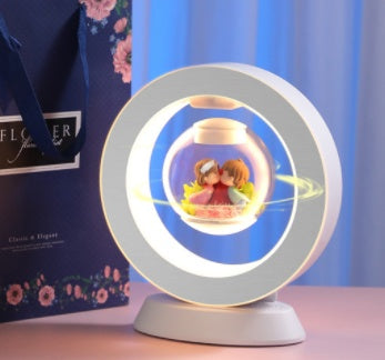 Valentines Day Gift Heart Floating Table LED Night Light Holidays DealSniper.net Sweet lovers round bottom US No Bluetooth audio