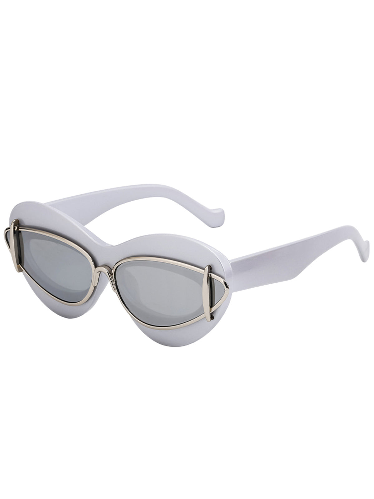 New European And American Fashion Cat-Eye Sunglasses Women Gym From House C7 porcelain silver silver