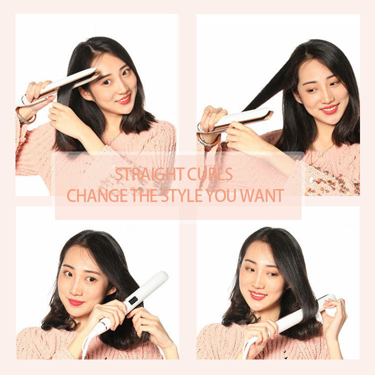 Professional Hair Straightener 2in1 Flat Iron Curling Straight Hair Fast Ceramic Heating Beauty DealSniper.net