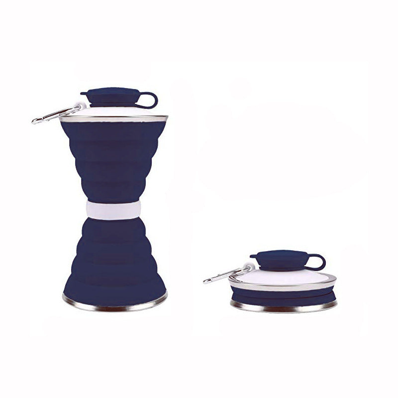 500ML Silicone Water Bottle Cup Leak Proof Portable Travel Travel dealsniper-net Navy blue 500ML