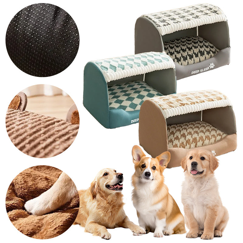 Small Dog Three-dimensional Bear Curved Room Kennel Cave Sofa Pets DealSniper.net